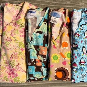 Floral and Patterned Women's Scrub Tops
